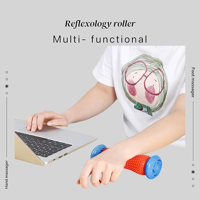 Portable Plantar Fasciitis Massager Foot Roller, an Effective Deep Tissue Muscle Massager and Foot Pain Relief Tool, Ideal as a Relaxation Gift and Reflexology for Nerve Relaxation