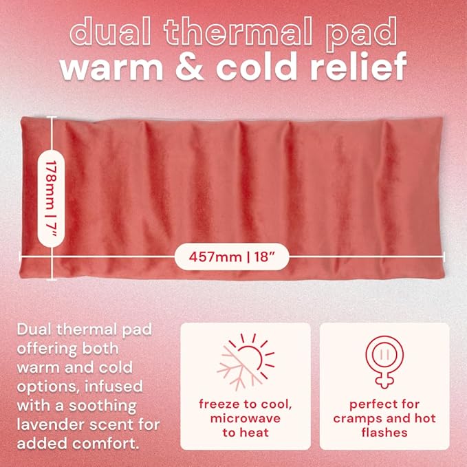 Premium Dutch Velvet Microwave Heating Pad (18” x 7”) - Lavender Scented Microwavable Heating Pad for Period Cramps, Neck, Shoulder, Back - Machine-Washable, Dual Temperature Moist Heat with Flaxseeds