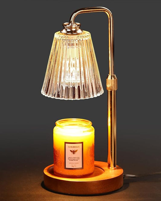 Candle Warmer Lamp with Timer Dimmable, Christmas Birthday Gifts for Women Mom, Adjustable Candle Warming Lamp with 2 Bulbs, Crystal Candle Lamp Warmer for Jar Scented Candles, House Warming
