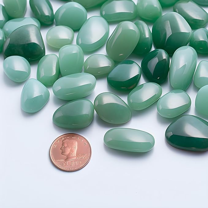 Polished Aventurine Crystals - 72 Pcs, 0.5" 10 oz Handpicked Natural Tumbled Gemstones Rocks, Pebbles for Reiki, Chakra, Healing Home Decor