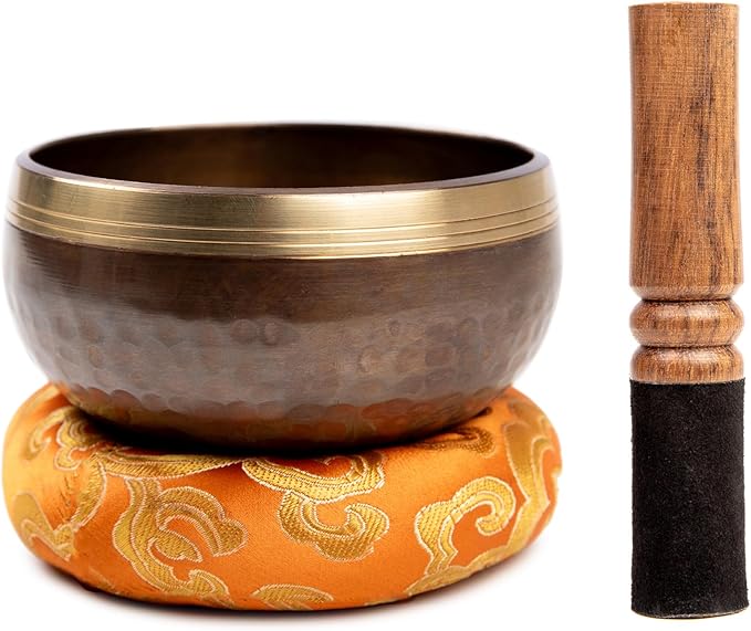 Tibetan Singing Bowl Set Brass - Master Healing Grade - Authentic Handcrafted Sound Bowl by Himalayan Bazaar
