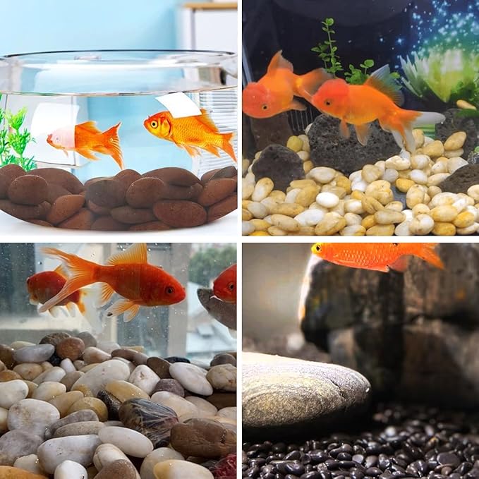 10lbs Red River Rocks, 1-2 Inch Natural Pebbles for Indoor Plants, High Polished Decorative Stones Vase Filler Fish Tank Aquariums Landscaping Garden