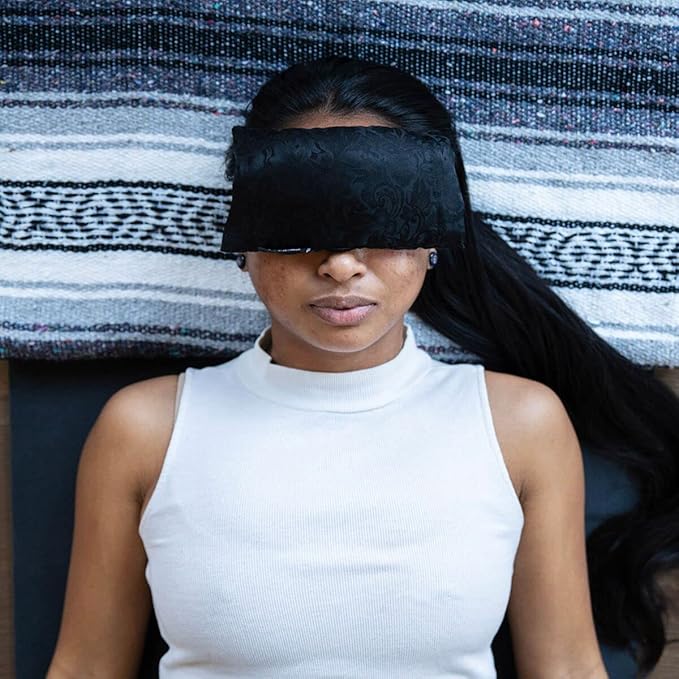 Hugger Mugger Silk Eye Pillow with Flaxseed Filling - Organic Flaxseed Filling, Scent-Free Relaxation, Light Weight, Chill in Freezer, Washable Cover