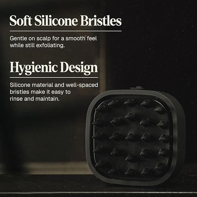 Black Wolf Sonic Scalp Scrubber - Electric Hair & Scalp Massager Brush with 3-Speed Oscillation - Rechargeable Shower Brush & Head Scrubber with Soft Silicone Bristles for Deep Clean & Exfoliation
