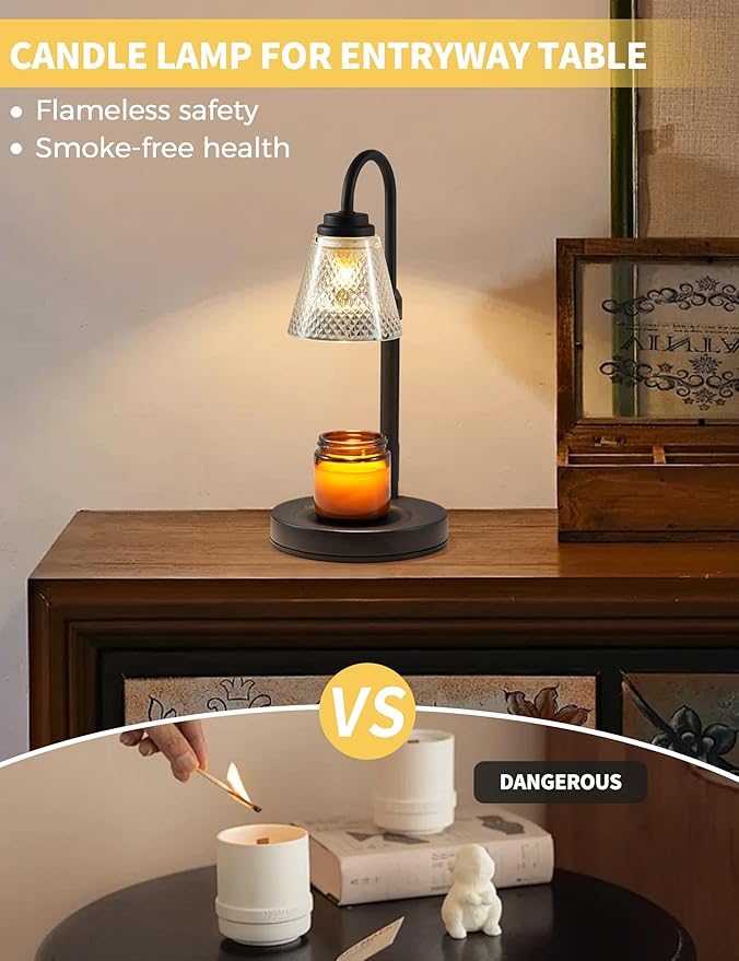 Candle Warmer Lamp with Timer Dimmer, Birthday Gifts for Mom Women Friend Sister, House Warming Gifts, Wax Melt Warmer, Office Apartment Dorm Room Home Decor