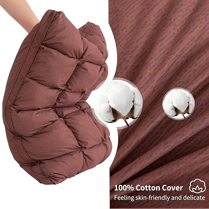 YOUR MOON Soft Pillows King for Sleeping, Support Bed Pillows, Fluffy Down Alternative Pillow, Luxury Hotel Gel Standard Pillows for Side Sleeping (Brown)