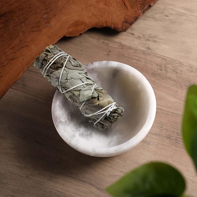 Koville African Natural Marble Incense Holder, Incense Holders for Sticks, Sturdy Incense Burner Ideal for Meditation and Relaxing, Easy to Clean(Grigio Fantasy)