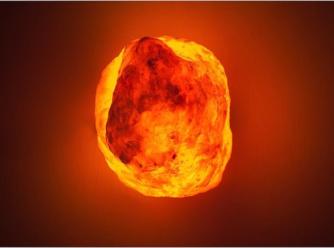 The Body Source Himalayan Salt Lamp 10-12 Inches (11-15lb) | Includes Dimmer Switch | Natural Salt Rock Lamp with Handcrafted Wooden Base & Night Light (Bulb Replacement)