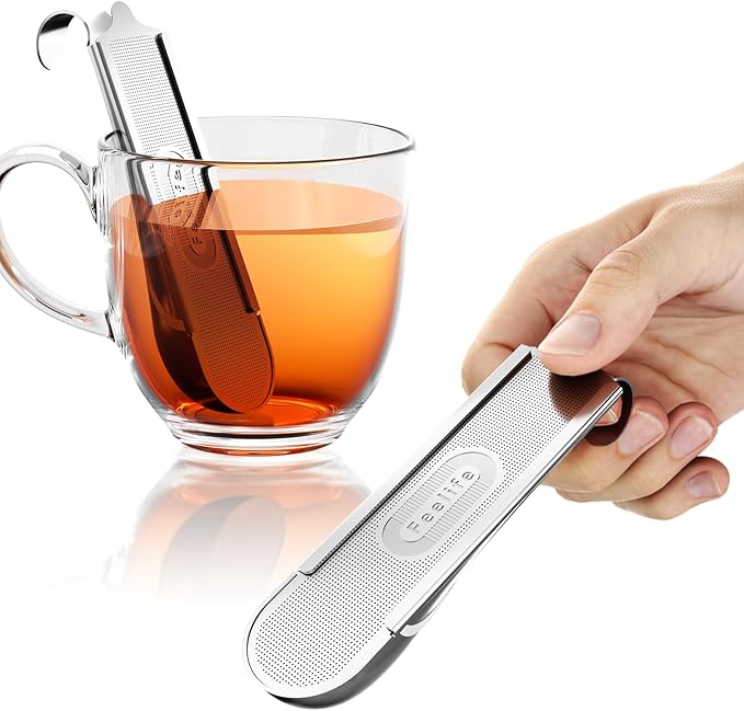 Tea Infuser for Loose Leaf Tea, 2-in-1 Tea Scoop Infuser Fine Mesh Tea Strainers for Loose Tea Single Cup, 304 Stainless Steel Loose Leaf Tea Steeper