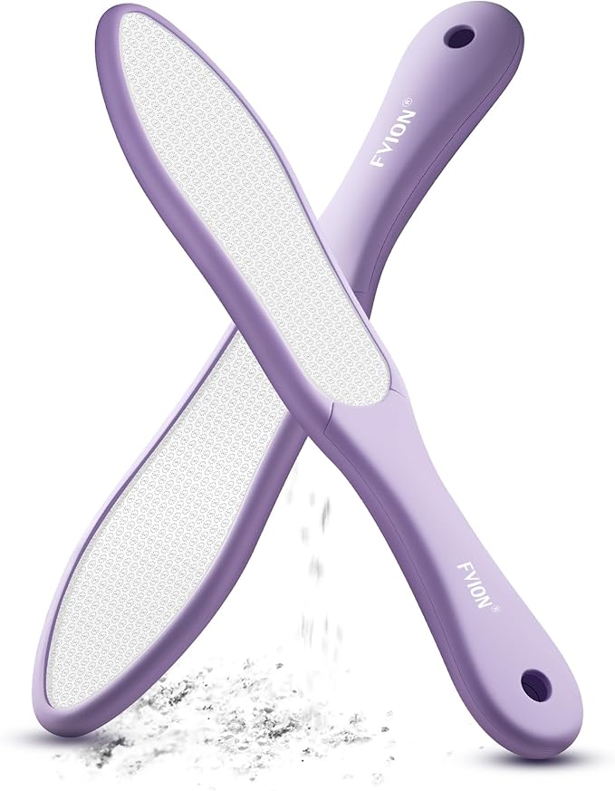 FVION Double-Sided Nano Glass Foot File for Callus Remover - Highly Effective Hard and Dead Skin Remover for Cracked Heels and Dry Skin (Purple)
