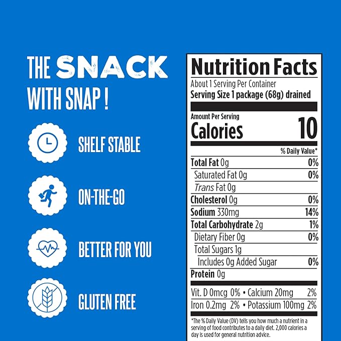 SuckerPunch Classic Dill Pickle Chips, Snack Pack, Gluten Free, Kosher, Sugar Free, Low Calorie, Low Carb, Ready to Eat, on the Go, Non GMO, Keto Friendly, Vegan, 3.4 Oz, Single Serve Pouch (12 Pack)