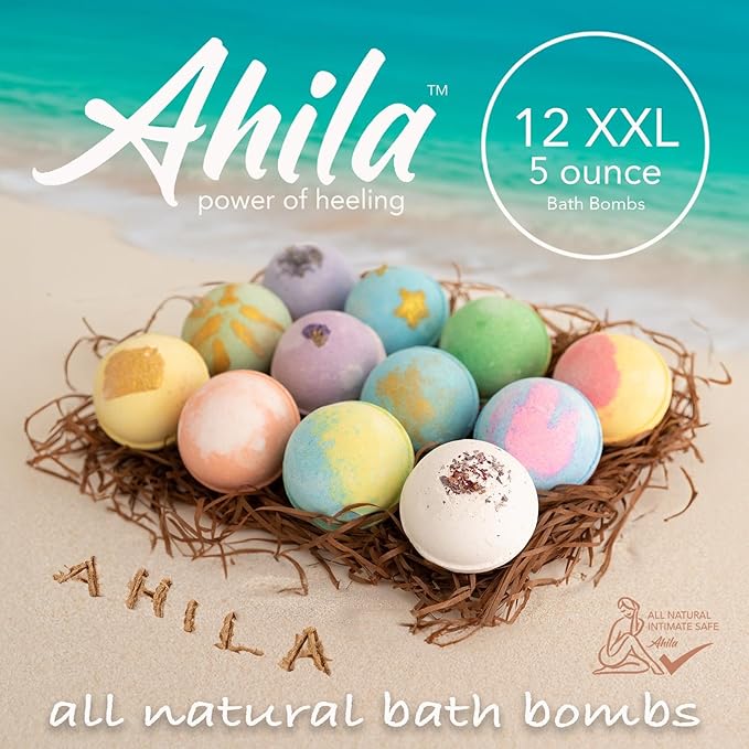 12 XXL Bubbly Organic Bath Bombs Gift Set for Women Men and Kids Designed in Canada Long Lasting Floaters Relaxing Aromatherapy Rich in Pure Essential Oils Healing Properties