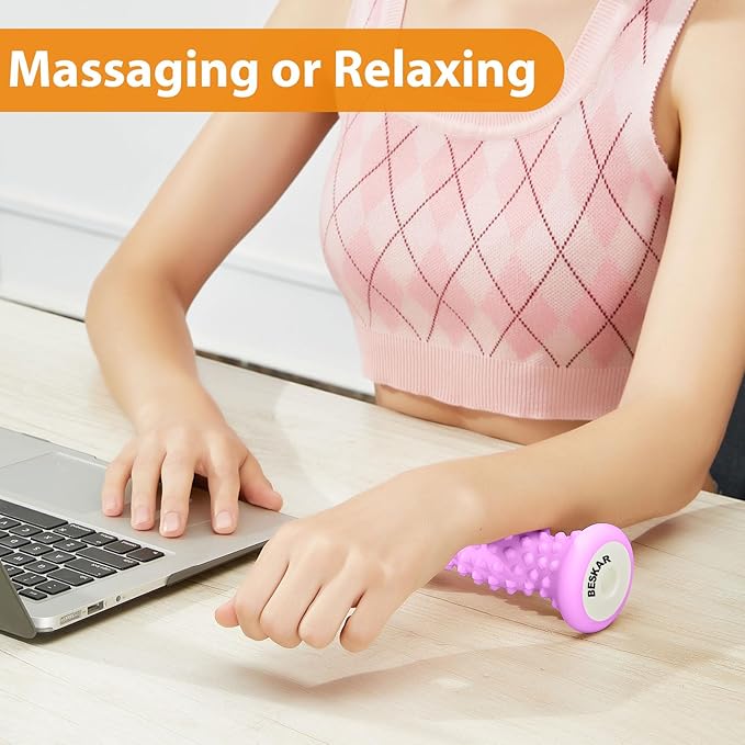 BESKAR Foot Massager Roller for Plantar Fasciitis Relief, Portable Feet Roller to Deep Tissue Muscle Massage, Foot Arch and Heel Pain, Reflexology Tool