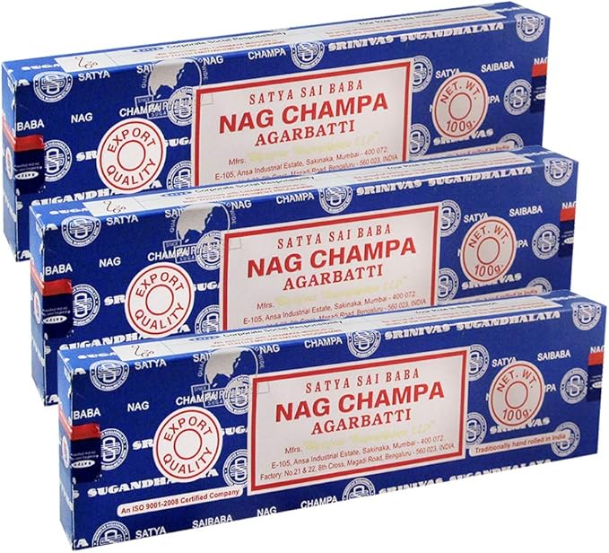 TRUMIRI Incense Stick Holder Bundle with Satya Sai Baba Nagchampa 100g Incense Sticks - Pack of 3 (Approx 300 Sticks)