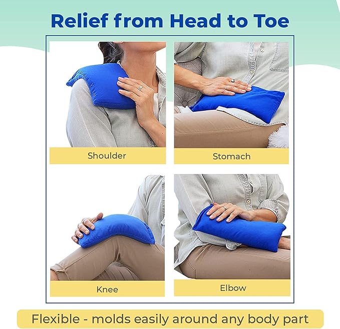 Microwavable Heating Pads for Lower Back, Neck, and Shoulder Pain Relief - Moist Microwave Heating Pad for Muscles and Joints - Microwave Hot Pack Heat Pad for Cramps - 2 Packs Blue - Lavender Scent