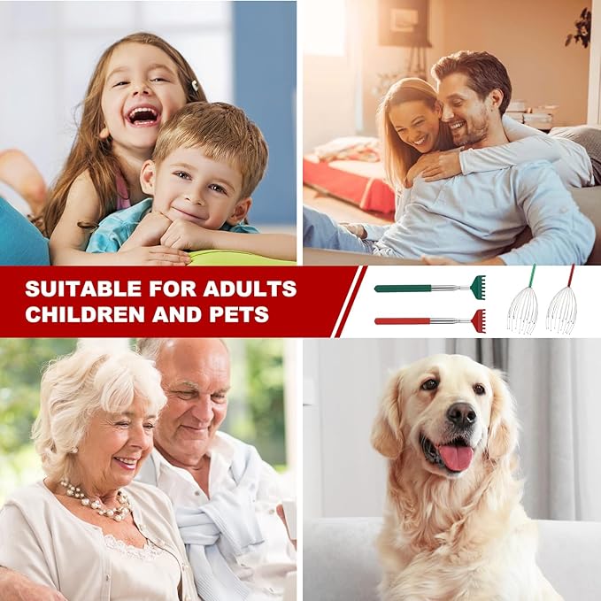 20 Fingers Scalp Massager, Head Scratcher Back Massage for Body Stress Relax, Stocking Stuffers for Men Women Adults, with Christmas Gift Box