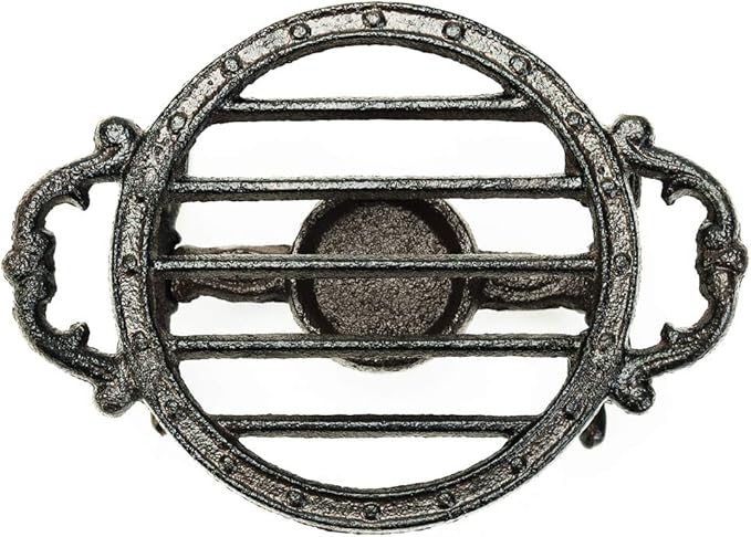 Sungmor Heavy Duty Cast Iron Teapot Dish Warmer Stable Holder for Tealight Stand | Tealight Warmer Decorative Stove for Villa Yard Balcony-Round