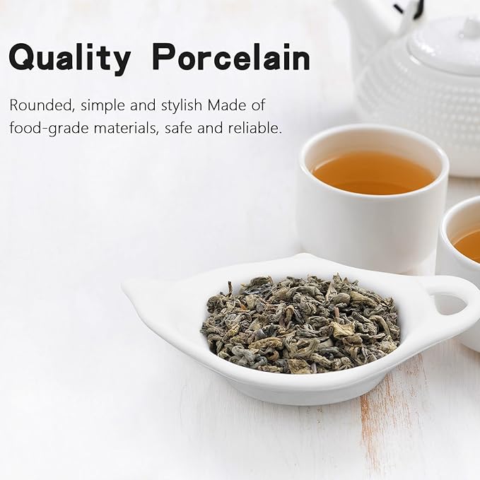 2 Pack Porcelain Tea Bag Coasters,Tea Bag Holder for Used,Classic Teaspoon Rest Pad Heat-Resistant Coasters Cute Dish Saucer Teabag Caddy Holder Set for Organizing Tea Time (2)