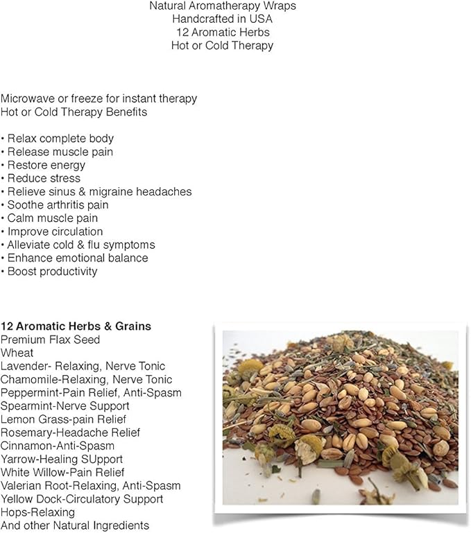 Mars Wellness Heated Microwave Heating Pad for Neck and Shoulders - Herbal Hot/Cold Deep Penetrating Aromatherapy Heated Neck Wrap Microwavable (Espresso)