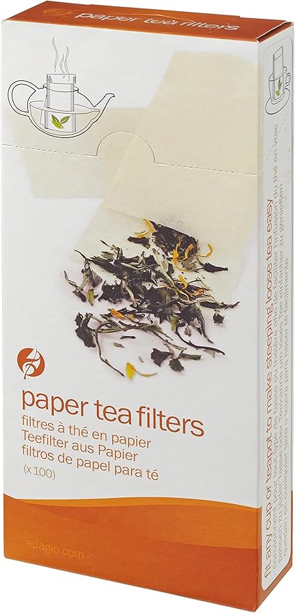 Paper Filters for Loose Tea, Will Work in Cup or Teapot, Oxygen Bleached for Neutral Taste, 100ct