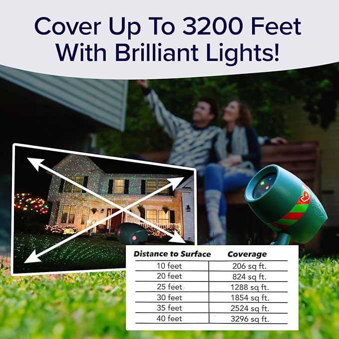 Star Shower Ultra 9 Outdoor Laser Holiday Projector with Remote, 2 Pack, AS SEEN ON TV, New 2024 Model w/ 9 Unique Patterns, Showers Home w/Thousands of Lights, 3 Color Combinations, Up to 3200 Sq Ft
