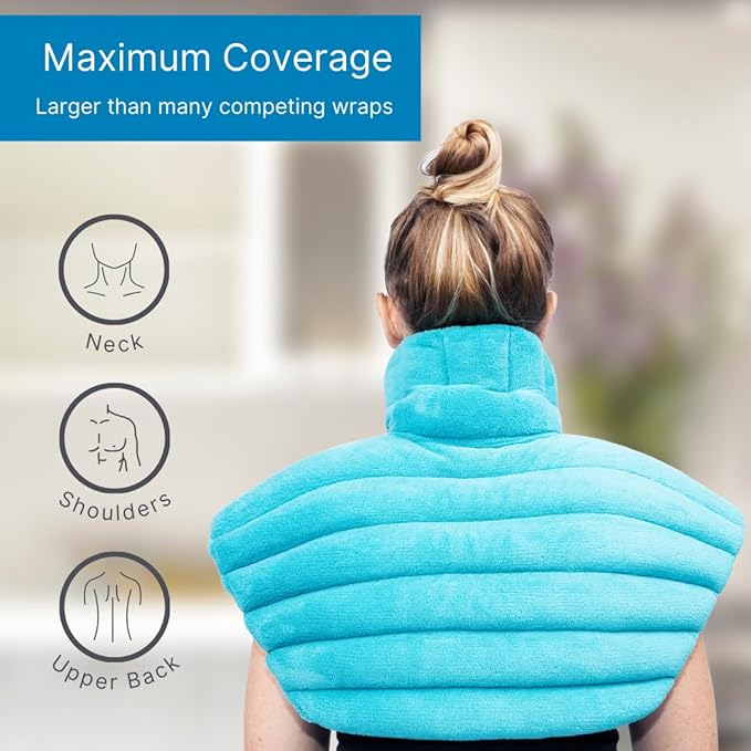 NatraCure Microwave Heating Pad for Neck, Shoulders and Back - Heated Wrap & Microwavable Warmer Moist Heating Pad with SmartBead Technology - Physical Therapy FSA, HSA, Spa Gifts - 1PK