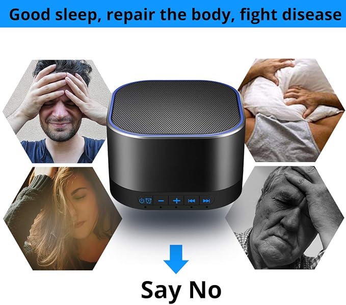 Magicteam Sound White Noise Machine with 20 Non Looping Natural Soothing Sounds and Memory Function 32 Levels of Volume Powered by AC or USB and Sleep Sound Timer Therapy for Baby Kids Adults