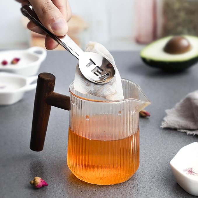 Coaster Set of 6 White Ceramic Tea Bag Holder and Stainless Steel Tea Bag Squeezer (style1)