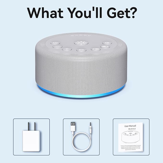 Sound Machine Night Light White Noise Brown Noise Machine 30 Non Looping Sounds 12 Lights 5 Timers 36 Adjustable Volume Memory Function Sleep Sounds Machine for Baby Kids Adult & Home Office Travel