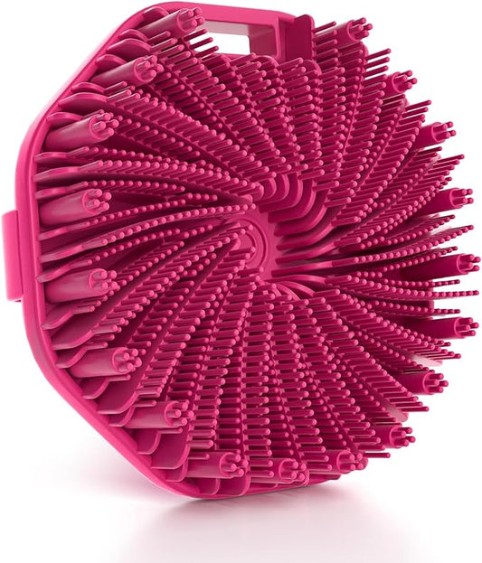 Silicone Body Scrubber, Exfoliating Body Wash Scrubbers Exfoliator, Shower Body Brush for Effective Showering Exfoliation and Gentle Massage (Red)