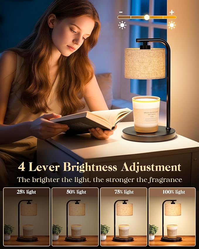 Candle Warmer Lamp with Timer: Dimmable Candle Lamp Warmer for Jar Candles - Birthday House Warming Gift for Women Mom Her - New Home Decor for Bedroom Office Kitchen with 2 Bulbs