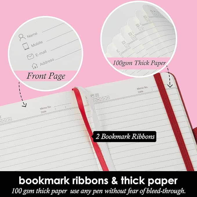 Small Notebook Journals, 3 Pack Mini Pocket Note pads for Men & Women Writing, A6 Small Leather Notepad 3.7" x 5.7" with Pen, Black, Red, Green