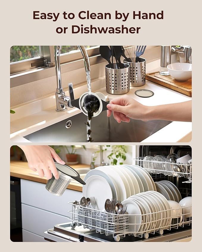 Reinmoson 2 Pack Extra Fine Mesh Tea Strainers for Loose Tea Single Cup, 304 Stainless Steel and Food Grade Silicone Loose Leaf Tea Steeper Tea Strainers & Filters for Black Tea, Coffee, Rooibos, etc