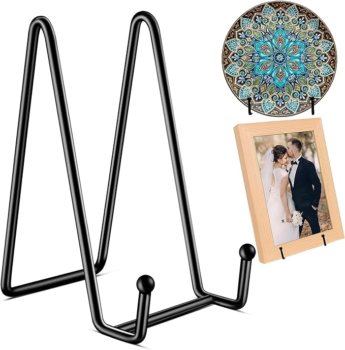 3Pack 6" Plate Stands for Display,Metal Plate Holders Display Stands Can Be Used for Picture Stand,Book Stands for Display,Plate Display Stands,Easel,Photo Frame Stands,Plaque Stands,Desktop Stand