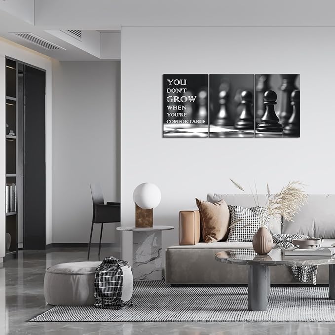 KAWAHONE Inspirational Canvas Wall Art, Black and White Art Wall Art Motivational Wall Art Decoration Positive Quotes Posters Prints for Living Room Bedroom, Office Decor, Gallery-Wrapped Canvas Art Set Framed Ready to Hang