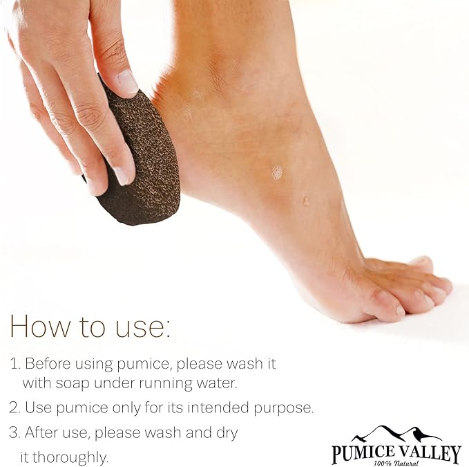 Pumice Stones for Feet - Natural Earth Lava Brown Pack of 2 - Callus Corn Remover for Feet Heels and Palm - Pedicure Exfoliation Tool - Dry Dead Skin Scrubber - Health Foot Care