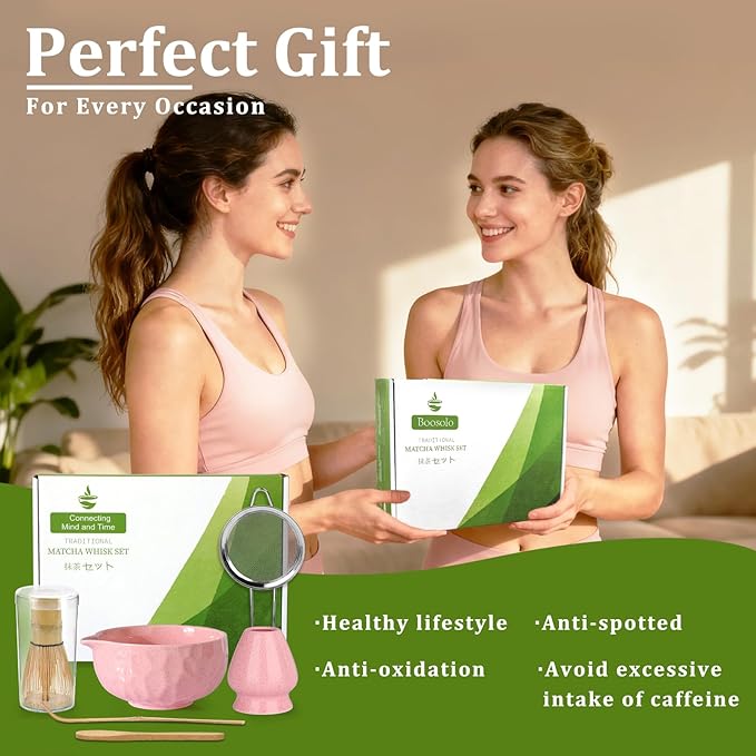 Matcha whisk Sets,Japanese Matcha Set,Matcha Bowl with Spout,Matcha Whisk and Holder,Bamboo Scoop,Sifter - 6 Pcs Tea Set for Matcha Lover,Tea Ceremony,Thanksgiving,Christmas gifts(Blue)