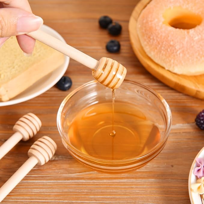 25 PCS Wooden Honey Dipper Sticks, 3 Inch Honey Sticks Mini Honeycomb Sticks, Small Mini Honey Dipper Bulk for Baby Shower Wedding Bee Themed Party Favors Gift
