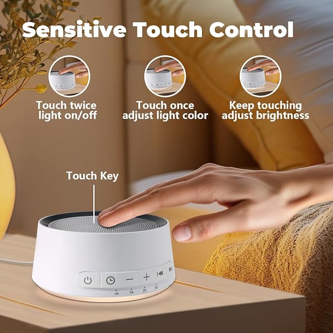 Sound Machine White Noise Machine with 30 Soothing Sounds 12 Colors Night Light Sleep Machine for Baby Kids Adults Brown Nosie Machine Pink Noise Machine with 32 Volume Levels for Office Home Travel