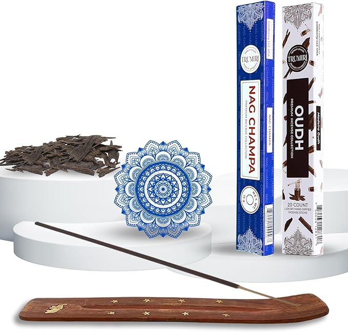 Trumiri Incense Sticks - Combo Pack of 35 Insence-Sticks - 15 Nag Champa + 20 Oud - Insenses - Insents - Incents - Inscense - Incence - Incienso - All Natural Incense Sticks