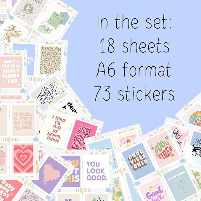 Aesthetic Stickers Pastel - Pink Coquette Quote Stickers - Inspirational Quote Party Favors & Decorations, Waterproof Vinyl Decal, Motivational Sayings