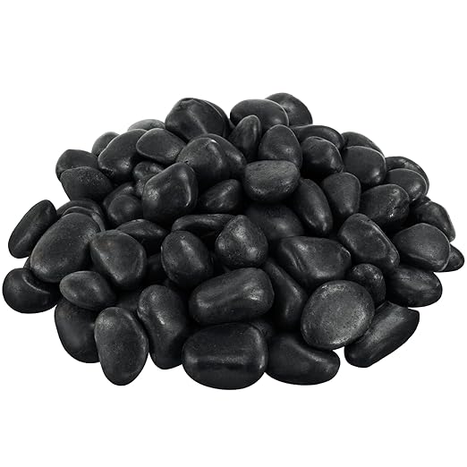 2-3 Inch Black Pebbles for Plants, 10 lbs River Rocks Decorative Black Stones, Ideal for Fish Tank, Vases, Crafting, Home Decor and Garden Landscaping