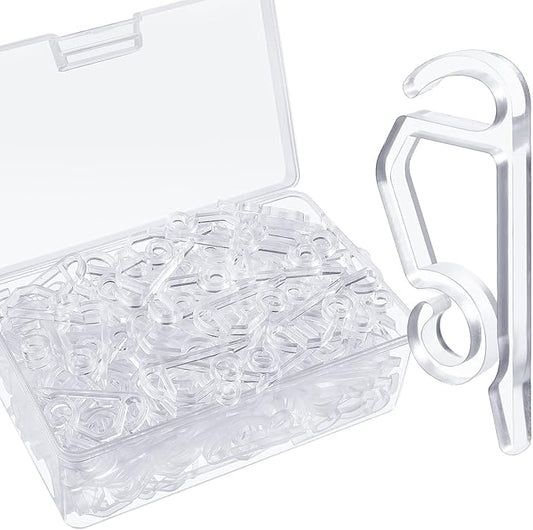 Marsui 200 Pieces Christmas Light Clips Outdoor Gutter Hooks Plastic Seasonal Weatherproof Clips Holiday Fence Hooks for Christmas Roof Tree Outside Hanging String Lights (Clear)