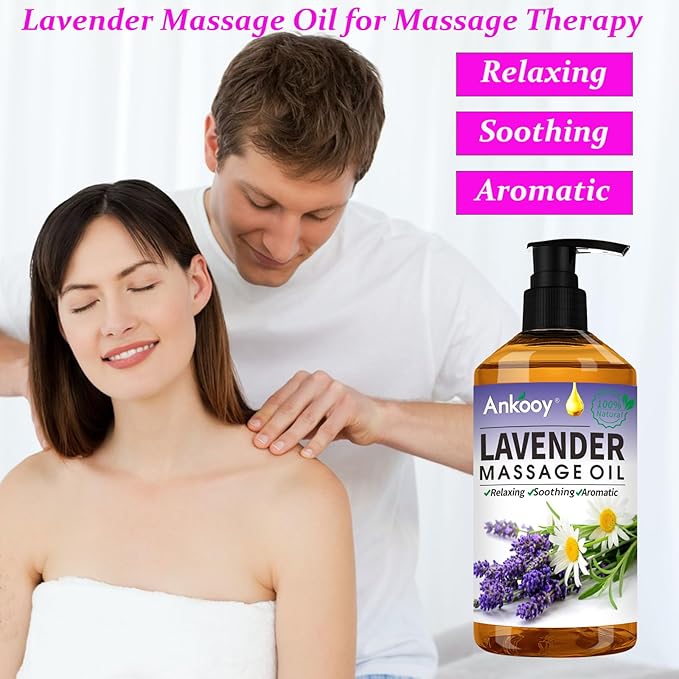 3 Pack Massage Oil for Massage Therapy,Sore Muscle Arnica Oil & Relaxing Lavender Oil & Ginger Oil Lymphatic Drainage & Massage Ball,Spa Massage Kit Christmas Gifts Stocking Stuffers for Men Women