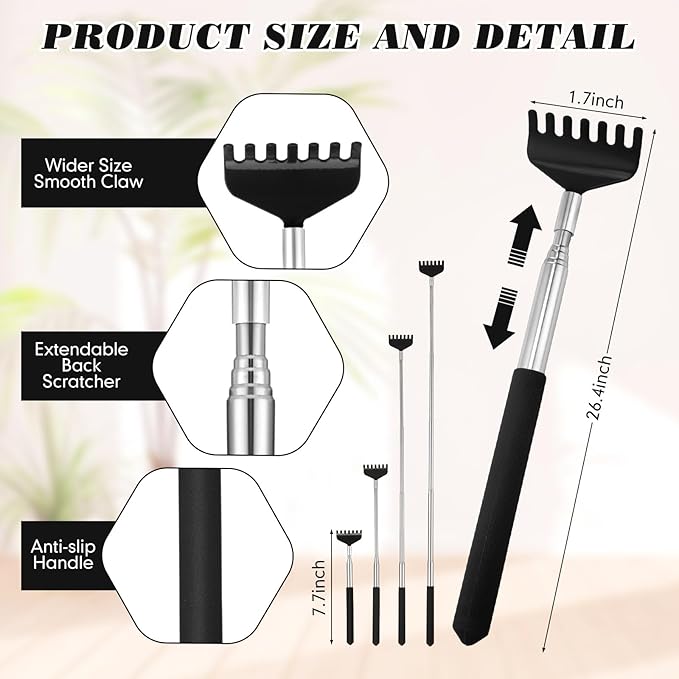 Hoolerry 24 Sets Massage Gifts Head Massager Back Scratcher Fingers Head Scratcher Manual Scalp Massager Christmas Gifts for Body Home Office Spa Stress Relief Relaxation Hair Stimulation Women Men