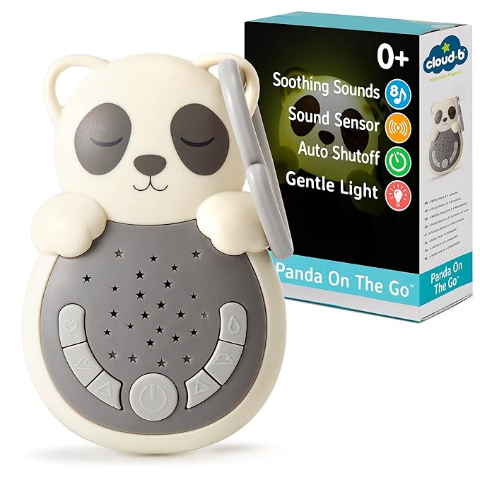 Cloud b Travel Comforting Sound Machine w/ Calming Light | 4 White Noise and 4 Lullabies | Re-Activating Smart Sensor | Sweet Dreamz On the Go™ - Panda