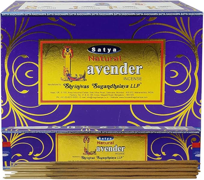 Natural Lavender Incense Sticks and Incense Stick Holder Bundle Insence Insense Satya