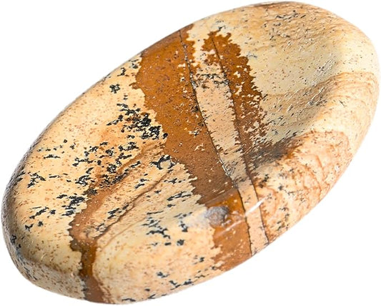 Picture Jasper Worry Stones – Crystal Thumb Worry Stone for Anguish, Stress – Relaxing and Soothing Balance Stones for Meditation, Stress Relief – Healing Stones and Crystals for Men and Women