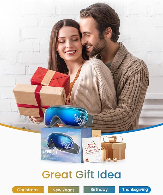 RENPHO Eyeris 1 Eye Massager with Heat&Customized Gift Card, Birthday Gifts for Women/Men, Heated Sleep Mask for Relax, Sleep Eye Care Gifts for Reduce Eye Strain, Improve Sleep