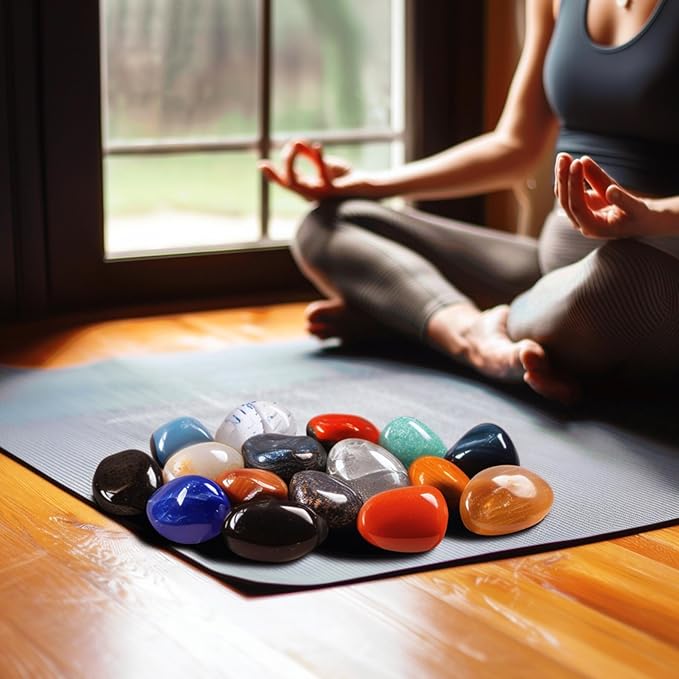 Polished Stone Set Tigers Eye Crystals, 0.8" Handpicked Tumbled Gemstones Rocks, Pebbles for Reiki, Chakra, Healing, Home Decor